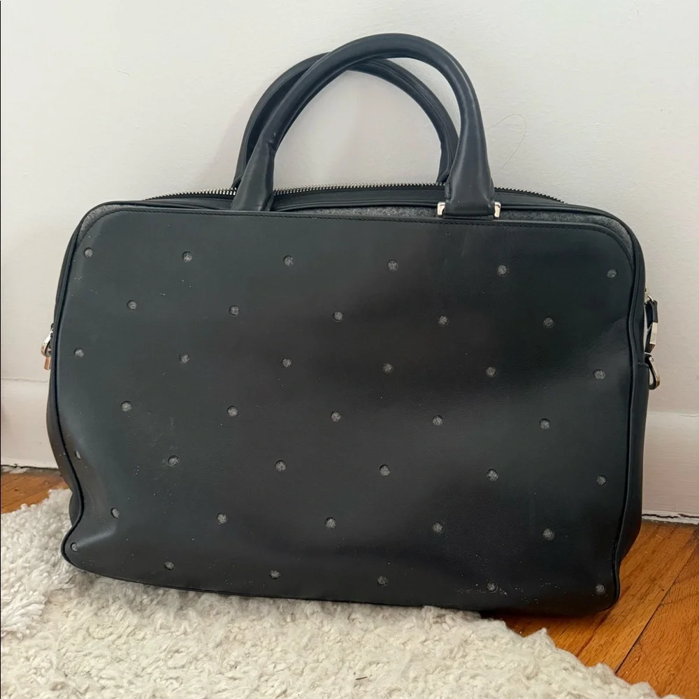Christian Dior Black Leather Briefcase/ Laptop Bag